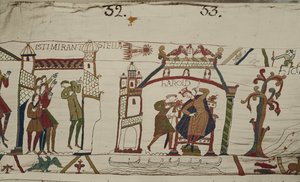 La comète de Halley et Harold recevant de mauvaises nouvelles, Tapisserie de Bayeux